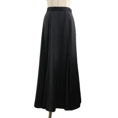 プラステ PLST スカート フレア ロング 光沢 サテン 無地 XS グレー