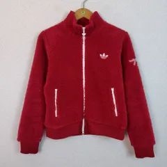 adidas Originals アディダスオリジナルス ボア ジャケット ロゴ刺繍 レッド Mサイズ レディース 古着 スポーツMIX ストリート