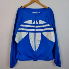 adidas Originals アディダスオリジナルス トラックジャケット ビッグロゴ ブルー Lサイズ レディース 古着 スポーツMIX ストリート