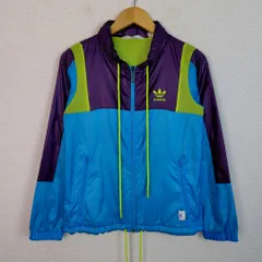 adidas Originals アディダスオリジナルス トラックジャケット フルジップ トレフォイル刺繍 マルチカラー Mサイズ レディース 古着 ストリート 個性的