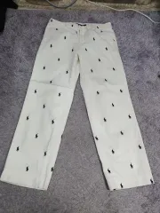 ポロ ラルフローレン コットン パンツ マルチポニー 刺繍 チノ パンツ 白 32 33