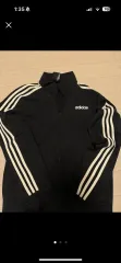 アディダスジャージ 3本線 トラックジャージ ブラック m
