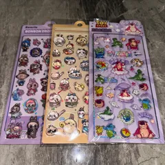新品　ラブブ　ちいかわ　トイストーリー　ボンボンドロップシール　３枚セット