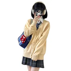【新品】 [Yomuasf] キャンパス 制服 ニットウェア カーディガン ジャケット 無地 スクールユニフォーム JKスカート 秋、冬、春 ギフト レディース 写真撮影 0