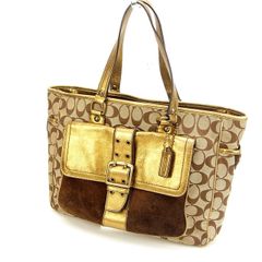 COACH パッチワーク トートバッグ シグネチャー レオパード レザー