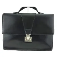 【最大30％OFF★ウィンターセール】カルティエ CARTIER ビジネスバッグ パシャ ブラック シルバー レザー メンズ 中古