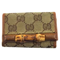 【最大30％OFF★年越しセール】グッチ GUCCI キーケース GGキャンバス バンブー ベージュ ブラウン レディース 中古