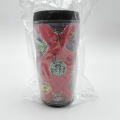 【未使用】スターバックス ホリデー クリスマス オーナメント柄 タンブラー 赤　2001年 のレトロなクリスマス柄
