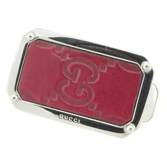 【最大30％OFF★クリスマスSALE】グッチ GUCCI マネークリップ レザー×シルバー金具 レディース 中古