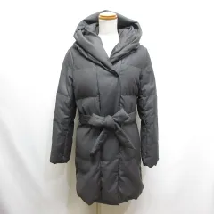 ブラック バイ マウジー BLACK by moussy ダウン コート リボン付き 1 チャコールグレー スナップボタン ジャケット 裏地付きのサムネイル