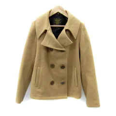 B&Y ユナイテッドアローズ BEAUTY&YOUTH ビューティー&ユース Pコート ピーコート ショート丈 無地 M ライトブラウン /SY6