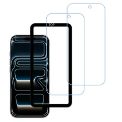 【在庫処分】17 pro iPhone max 用の 対応 ガラスフィルム 9H硬度 目の疲れ軽減 強化ガラス液晶 保護フィルム ブルーライトカット93% (2枚) ガイド枠付き