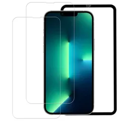 【特価商品】ガラス 強化 指紋防止 国産硝子素材製 用 Max 液晶 Max Pro 保護 Pro +ガイド枠付き】iPhone13 フィルム ガラスフィルム【(2枚)ガラスフィルム いPhone13