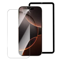 【特価商品】ガラスフィルム強化 ガラス 用 指紋防止 液晶 Pro 保護 16 フィルム iPhone 【1枚 国産硝子素材製 +ガイド枠付き】