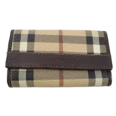 【最大30％OFF★ウィンターセール】バーバリー BURBERRY キーケース ノバチェック ダークブラウン×ノバチェック（ベージュ×ブラック×ホワイト×レッド） レディース 中古