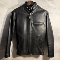 フ*俺様 【美品】Schott 643 襟付きシングルライダース 38 ライナー