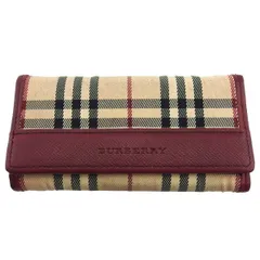 【最大30％OFF★ウィンターセール】バーバリー BURBERRY キーケース ノバチェック ボルドー×ベージュ×ブラック レディース 中古