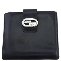 【最大30％OFF】グッチ GUCCI 三つ折り財布 ブラック×真鍮シルバー レディース 中古
