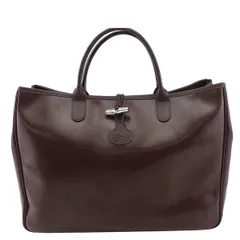 【最大30％OFF★ウィンターセール】ロンシャン Longchamp トートバッグ ダークブラウン×シルバー レディース 中古