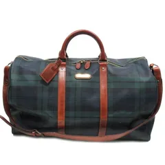 【最大30％OFF★ウィンターセール】ポロ・ラルフローレン POLO RALPH LAUREN ボストンバッグ チェック 2WAYショルダー グリーン ネイビー ブラウン系 レディース 中古