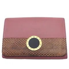 【BIGお買い物ラリー★30%OFFセール中】ブルガリ BVLGARI 三つ折り財布ブルガリブルガリ ピンク　パイソン レディース 中古 最大30％OFF☆年越しセール】ブルガリ BVLGARI 三つ折り財布 ブルガリ