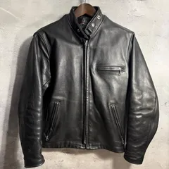 Schott ショット シングルライダース レザージャケット 36 ブラック USA製 牛革 カウレザー 立ち襟 定番モデル 本革 バイカー
