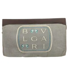 【BIGお買い物ラリー★30%OFFセール中】ブルガリ BVLGARI クラッチバッグレオーニ ベージュ ブラウン ブルー レディース 中古 最大30％OFF☆年越しセール】ブルガリ BVLGARI クラッチバッグ