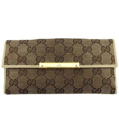 GUCCI グッチ 長財布 GGキャンバス ロゴプレート 0513-⑥ - メルカリ