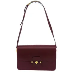 【最大30％OFF★ウィンターセール】ランセル LANCEL ショルダーバッグ ボルドー×ゴールド レディース 中古