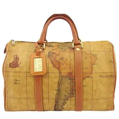 【最大30％OFF】プリマクラッセ PRIMA CLASSE ハンドバッグ 地図柄 セピア系 レディース 中古
