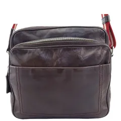 【最大30％OFF★ウィンターセール】バリー BALLY ショルダーバッグ トレインスポッティング ブラウン×レッド×ホワイト レディース 中古