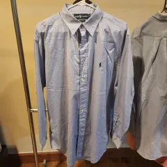 オーバーサイズ専用 ラルフローレン コットンシャツ スカイブルー US XL 韓国 2XL ほぼ新品