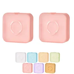 パフケース メイクスポンジ ケース メイクスポンジホルダー PPタイプ 2つセット (ピンク)