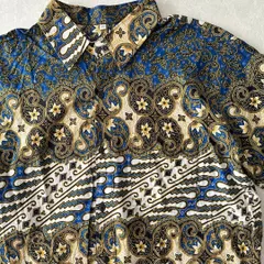 ペイズリー柄半袖シャツ 総柄 XXL 古着 メンズ