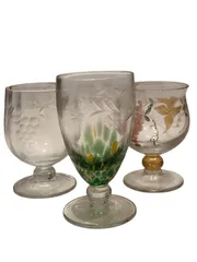 希少Belle handpaint collection高杯ワイングラス5客桐箱 希少Belle handpaint collection高杯ワイングラス5客桐箱