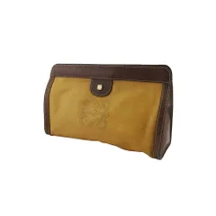 【最大30％OFF】ロエベ LOEWE クラッチバッグ アナグラム ベージュ ブラウン ゴールド レディース 中古