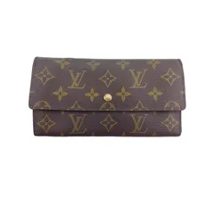 【最大30％OFF★ウィンターセール】ルイ・ヴィトン LOUIS VUITTON 長財布 モノグラム ポシェットポルトモネクレディ ブラウン ベージュ ゴールド レディース 中古