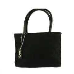 【最大30％OFF★ウィンターセール】ロベルタ・ディ・カメリーノ Roberta di Camerino ハンドバッグ R柄 ブラック シルバー レディース 中古