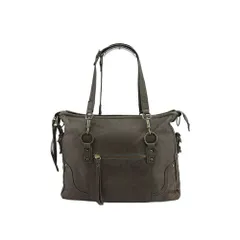 【最大30％OFF★ウィンターセール】ラシット russet トートバッグ モノグラムプレス グレー 灰色 ゴールド レディース 中古