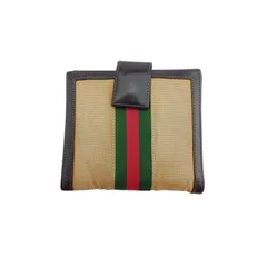 【最大30％OFF】グッチ GUCCI 二つ折り財布 シェリーライン ベージュ ブラウン グリーン レッド レディース 中古