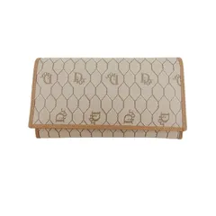 【最大30％OFF★ウィンターセール】ディオール Dior 長財布 ハニカム ヴィンテージ オールドディオール ベージュ ブラウン ゴールド レディース 中古