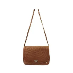 【最大30％OFF★ウィンターセール】バリー BALLY ショルダーバッグ Bマーク キルティング ブラウン ゴールド レディース 中古