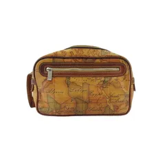 【最大30％OFF★ウィンターセール】プリマクラッセ PRIMA CLASSE クラッチバッグ 地図柄 ベージュ ブラウン グリーン系 レディース 中古