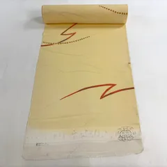 反物 優品 羽尺 羽織 和装コート 幾何学 薄黄 正絹 【中古】
