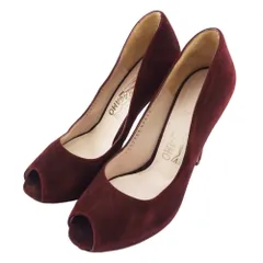 【最大30％OFF】サルヴァトーレフェラガモ Salvatore Ferragamo パンプス オープントゥ ♯5C ハイヒール ボルドー レディース 中古