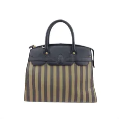 【最大30％OFF★ウィンターセール】トートバッグ ストライプ ブラック ベージュ ゴールド レディース 中古