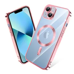 iPhone 14 Plus ケース MagSafe対応 クリア メッキ加工 アイフォン14Plus スマホケース 耐衝撃 TPU ワイヤレス充電対応 いpほね 14 plus カバー ストラップホール付き 薄型 透明 超軽量 黄ばみにくい 柔軟 滑り止め （