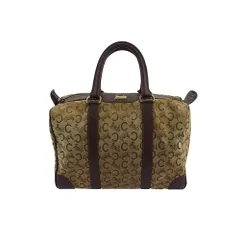 【最大30％OFF】セリーヌ CELINE ハンドバッグ Cマカダム オールドセリーヌ ベージュ ブラウン ゴールド レディース 中古