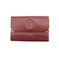 【最大30％OFF★ウィンターセール】カルティエ CARTIER 三つ折り財布 マストライン ボルドーゴールド レディース 中古