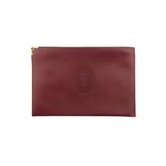 【最大30％OFF★ウィンターセール】カルティエ CARTIER ポーチ マストライン ボルドー ゴールド レディース 中古
